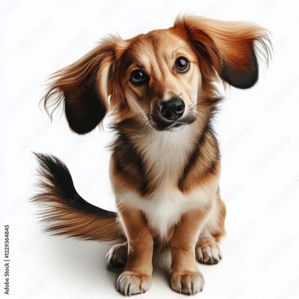 A curious dog with fluffy ears sits attentively in a well-lit indoor space. Its playful demeanor and bright eyes capture the joy of companionship and warmth in the environment A curious dog with fluffy ears sits attentively in a well-lit indoor space. Its playful demeanor and bright eyes capture the joy of companionship and warmth in the environment
