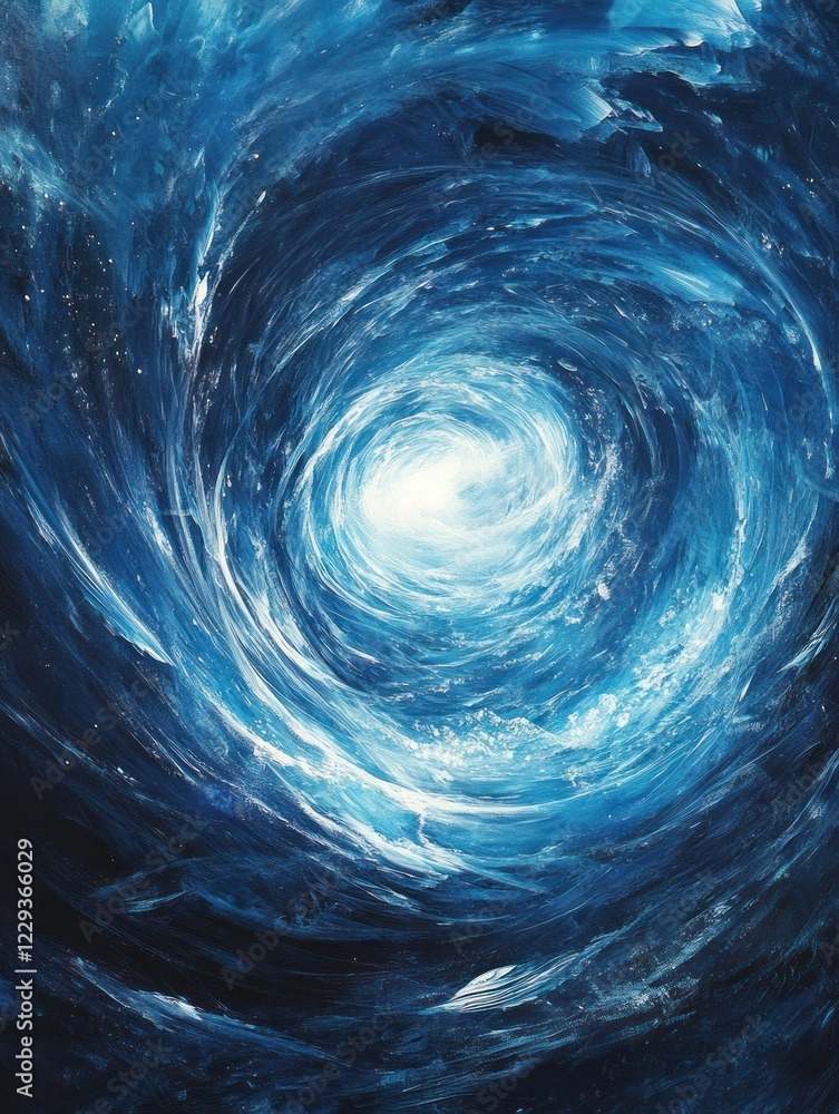 Abstract Blue Swirl of Energy with Light emanating from the center a captivating scene Abstract Blue Swirl of Energy with Light emanating from the center a captivating scene