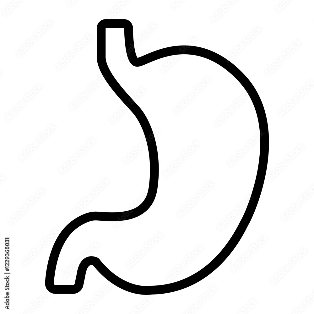 Stomach Vector Line Icon Design Stomach Vector Line Icon Design