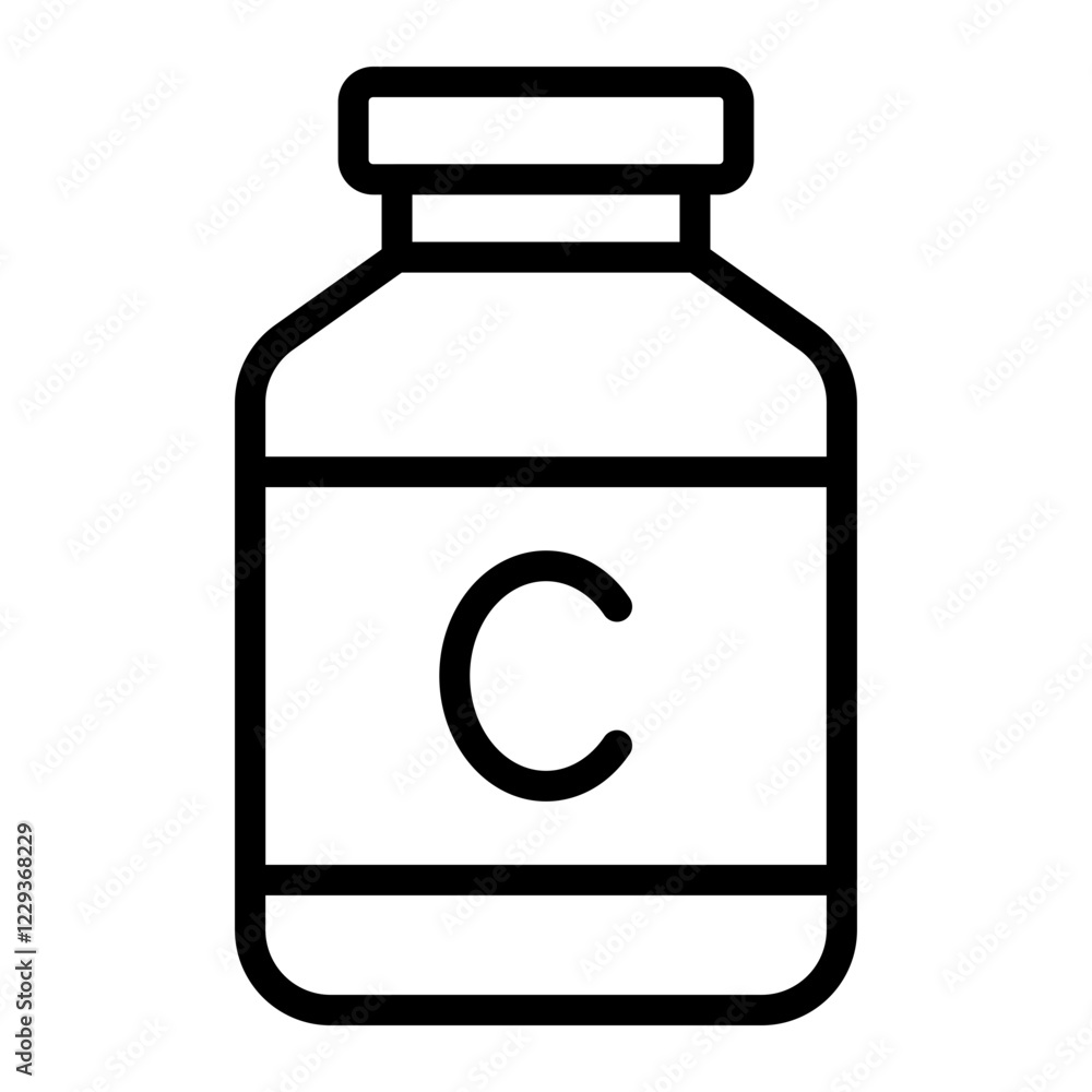 Obraz premium Vitamins Vector Line Icon Design