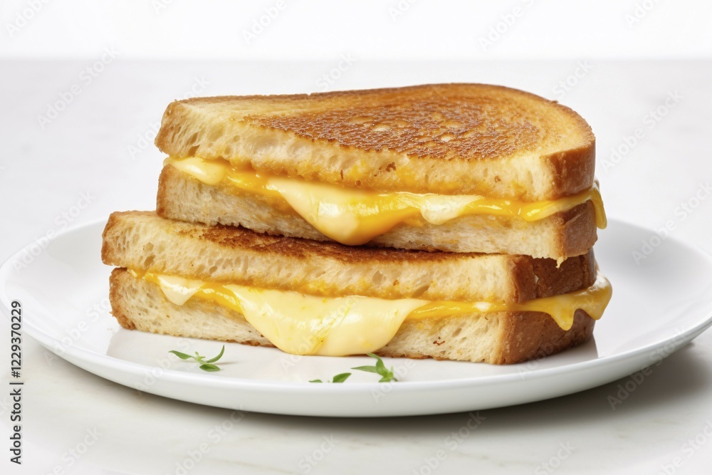 Grilled cheese sandwich on plate. KI generiert, generiert, AI generated Grilled cheese sandwich on plate. KI generiert, generiert, AI generated
