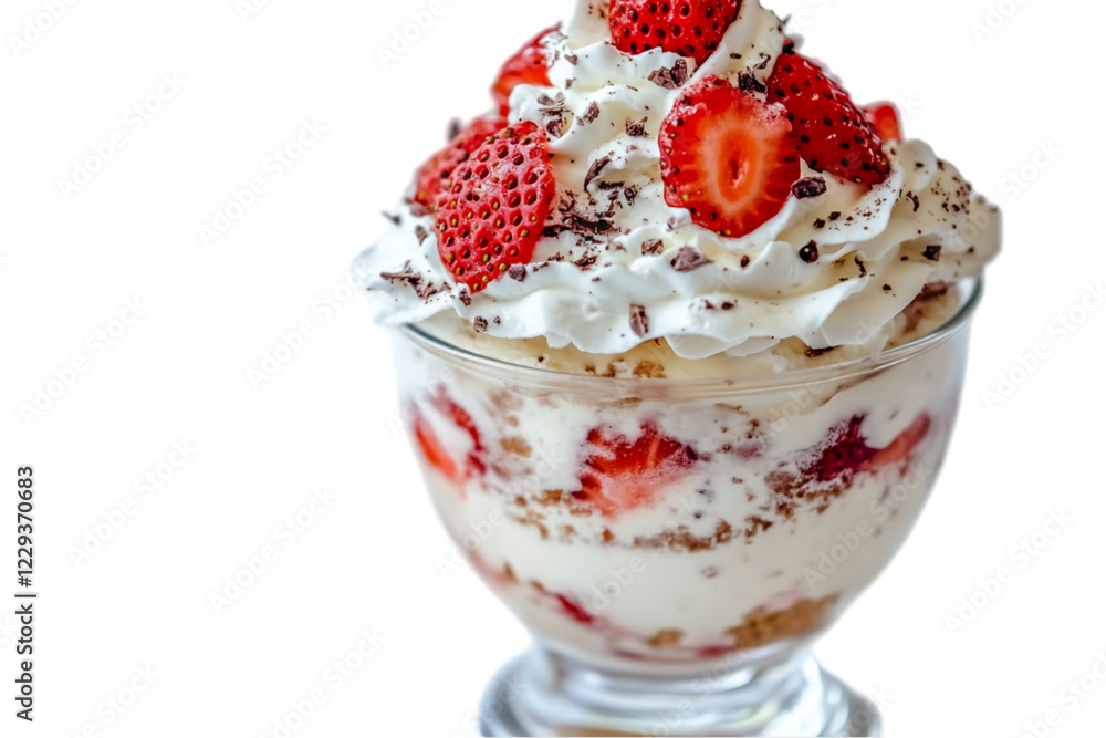 Delicious Layered Strawberry Dessert with Whipped Cream and Choc Delicious Layered Strawberry Dessert with Whipped Cream and Choc
