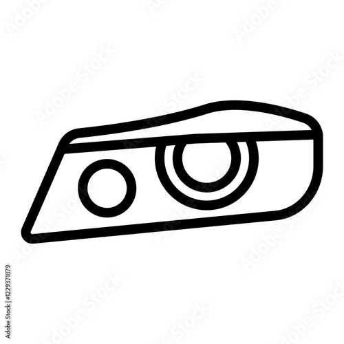Headlight Vector Line Icon Design