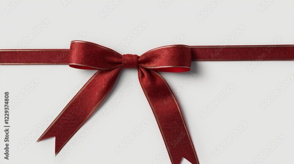 Fototapeta premium red bow isolated on white background