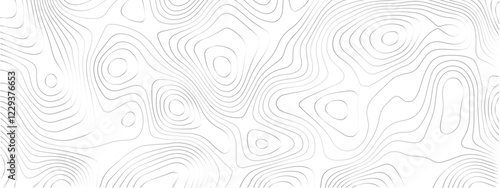 "Abstract Transparent PNG Topographic Map with Wavy Lines and a Crisp White Background, Crafted for Modern, Sleek Graphic Design Projects Focused on Cartography, Mapping, and Geospatial Visualization"