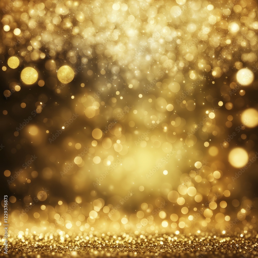 Gold bokeh background with sparkling glitter and lights, creating a warm and festive atmosphere, AI generated Gold bokeh background with sparkling glitter and lights, creating a warm and festive atmosphere, AI generated