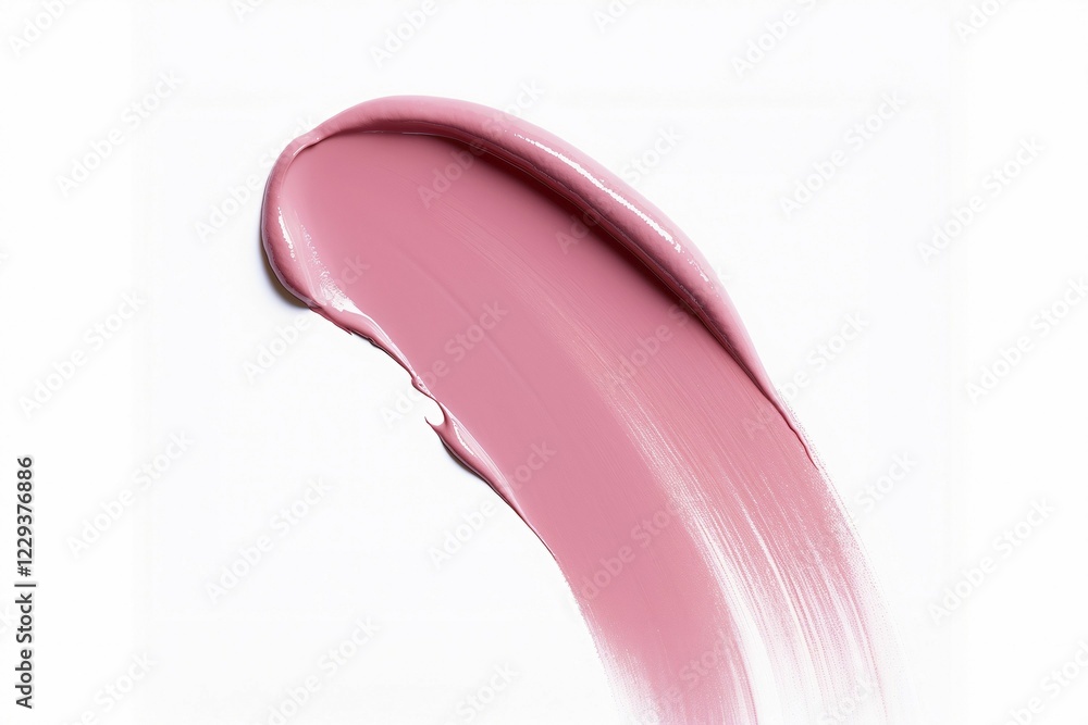 Pink lipstick makeup color swatch on white background. KI generiert, generiert AI generated Pink lipstick makeup color swatch on white background. KI generiert, generiert AI generated