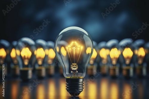 Electric light bulbs. KI generiert, generiert, AI generated photo