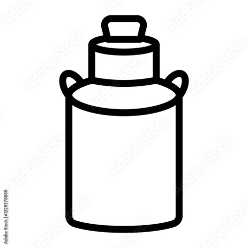 Milk Can Vector Line Icon Design