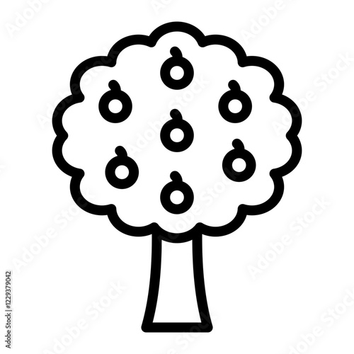 Fruit Orchard Vector Line Icon Design