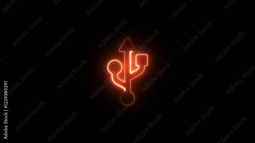 Abstract neon USB port icon set. computer USB socket data cable symbol. connect external device USB sign. isolated on black background. motion graphic video. Abstract neon USB port icon set. computer USB socket data cable symbol. connect external device USB sign. isolated on black background. motion graphic video.
