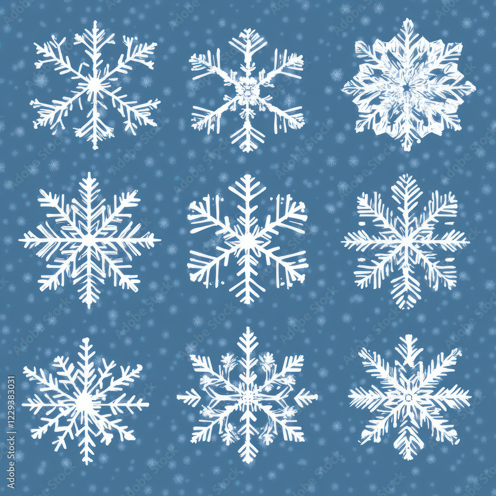 set of snowflakes set of snowflakes