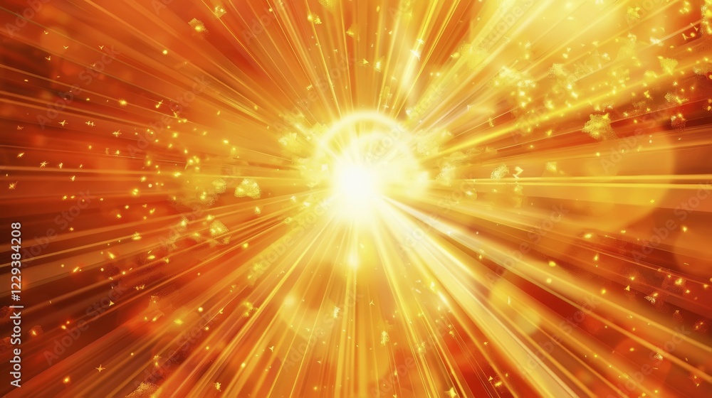 Glowing abstract radial burst with shimmering particles and bright light in yellow and orange hues, ai generated, AI generated Glowing abstract radial burst with shimmering particles and bright light in yellow and orange hues, ai generated, AI generated