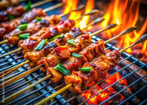 Wallpaper Mural Savory grilled Thai sour pork skewers, bursting with spicy Isaan flavors.  A street food sensation. Torontodigital.ca