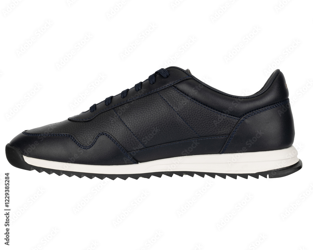 Black Leather Sneaker Side View Black Leather Sneaker Side View