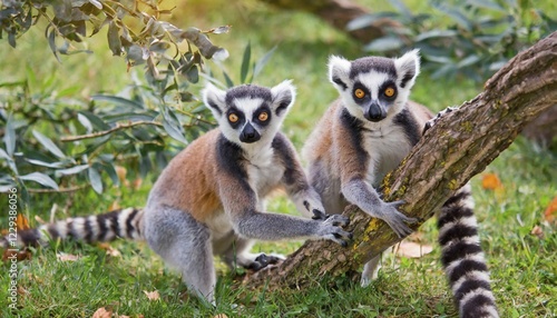 AI generated, animal, animals, mammal, mammals, biotope, habitat, one, individual animal, foraging, wildlife, Madagascar, East Africa, lemurs, sifaka, catta in tree, lemur, Africa photo