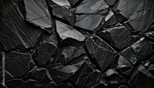 coal seam texture. Abstract grunge background. Black stone background. Dark gray rock texture. photo