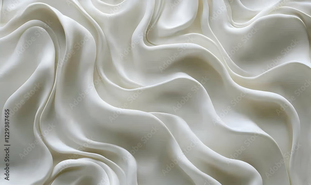 Fototapeta premium White fabric waves, studio backdrop, elegant texture, design element