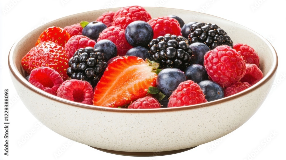 Fresh Berry Medley in a Bowl with Strawberries and Blueberries Fresh Berry Medley in a Bowl with Strawberries and Blueberries