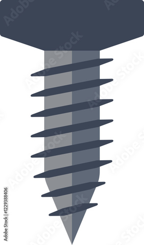 Screw Nut Bolt Construction Assembly Flat Vector