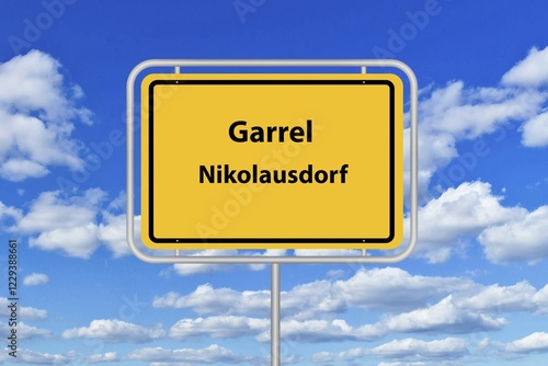 Town sign, Garrel, Nikolausdorf, Federal Republic of Germany, KI generated, AI generated photo