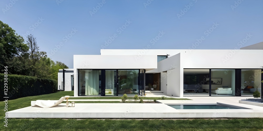 Fototapeta premium AI generated modern minimalist private house