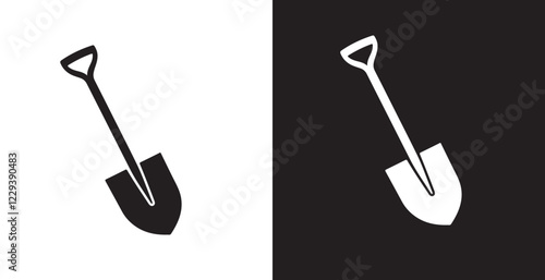 Set of Shovel Icon, Garden Shovel icon, Hand garden shovels icon. Outline hand garden shovels vector icon, Shovel icons flat. Digging with garden shovel vector icons