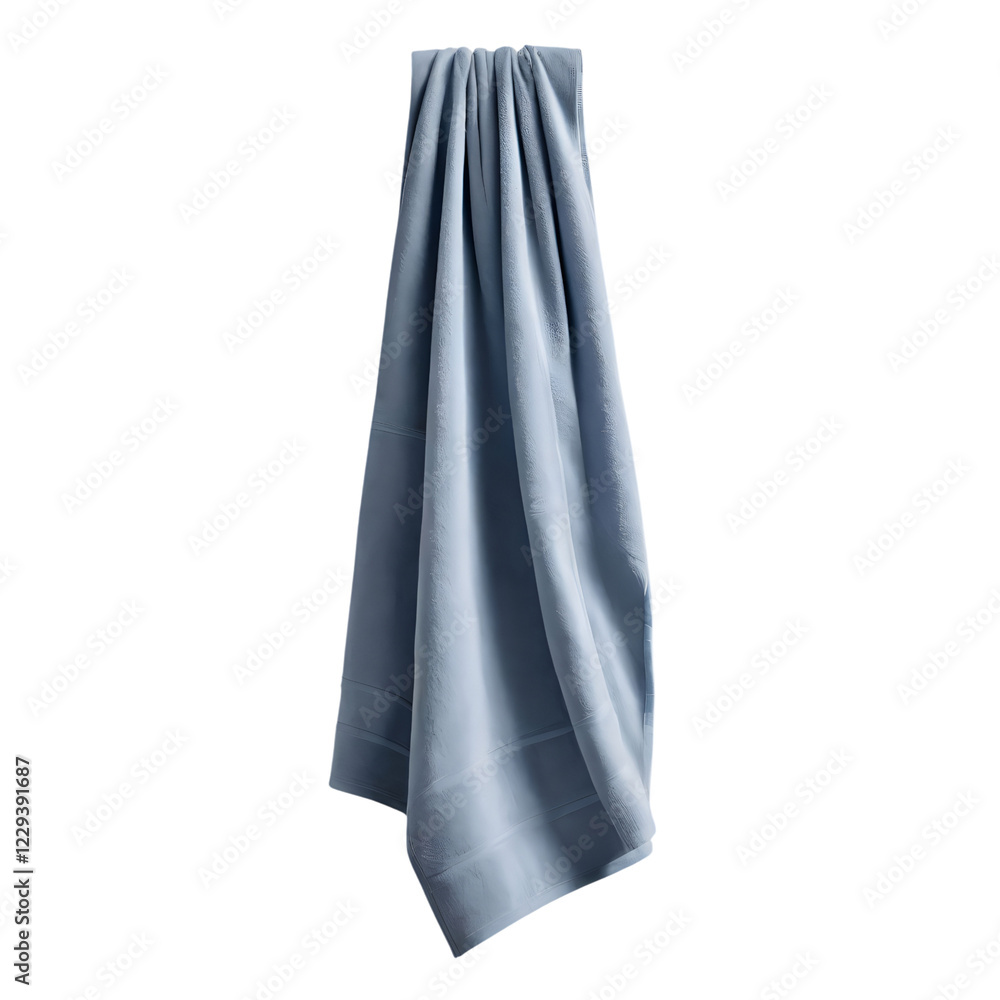 Fototapeta premium Soft Blue-Gray Towel with Natural Draping Folds