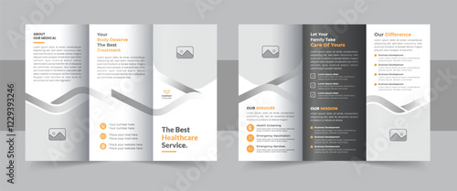 Corporate medical healthcare trifold brochure design template or company trifold brochure leaflet