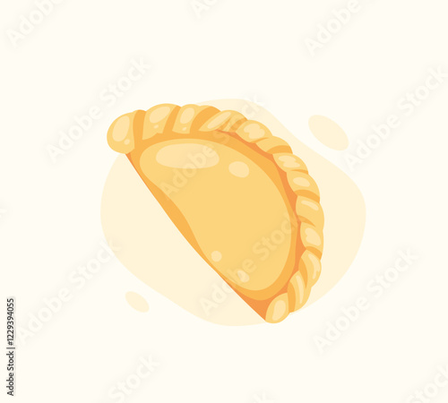 Curry puff, Argentine empanada isolated on white background. 