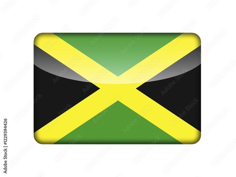 The Jamaica flag in the form of a glossy icon The Jamaica flag in the form of a glossy icon
