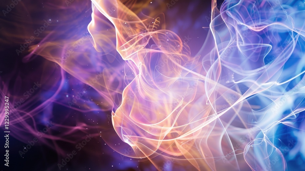 Obraz premium Colorful Abstract Swirls Of Light And Airy Fog