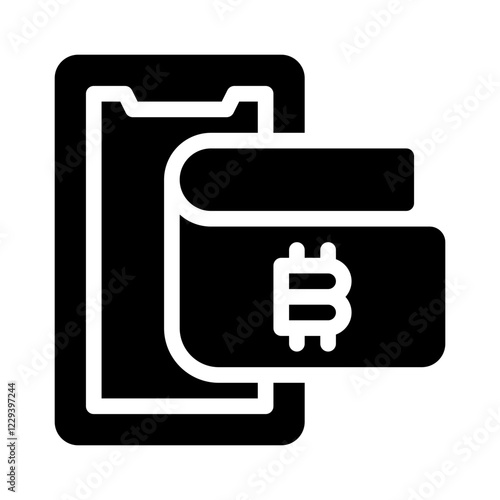 mobile wallet glyph icon