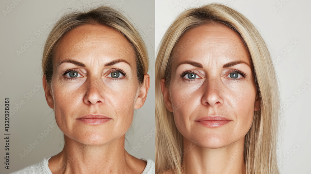 The two women in the image have undergone a facial treatment The two women in the image have undergone a facial treatment
