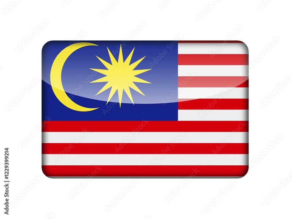 The Malaysia flag in the form of a glossy icon The Malaysia flag in the form of a glossy icon