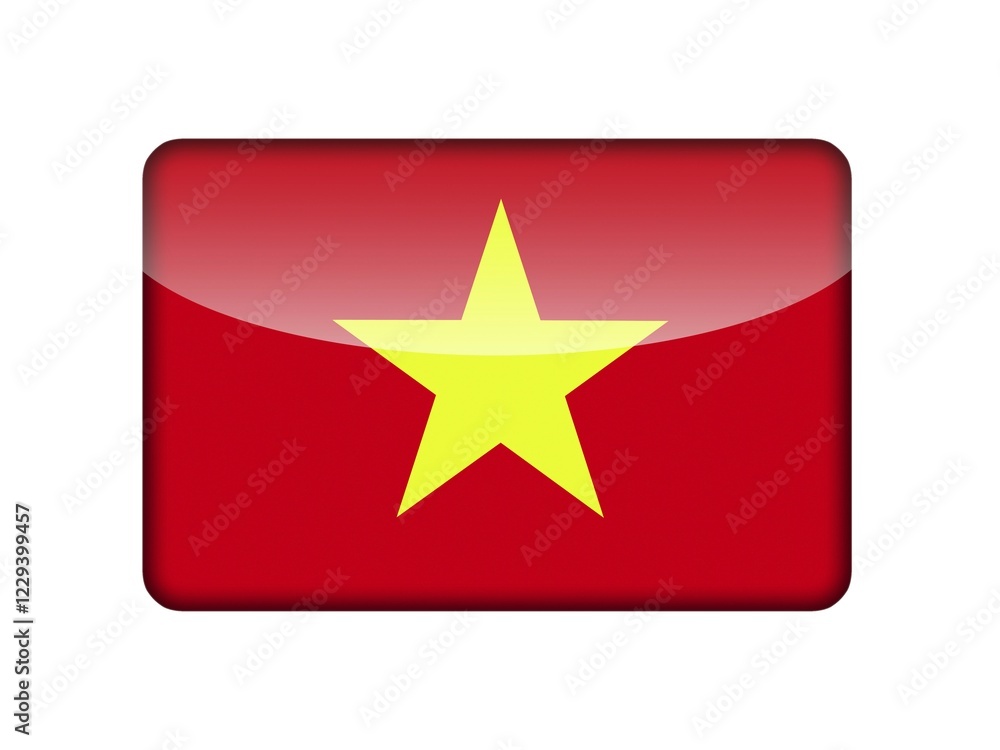 The Vietnamese flag in the form of a glossy icon The Vietnamese flag in the form of a glossy icon