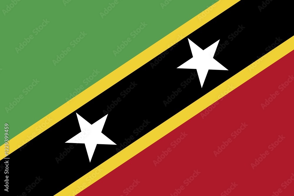Flag of Saint Kitts & Nevis, Vector illustration Flag of Saint Kitts & Nevis, Vector illustration