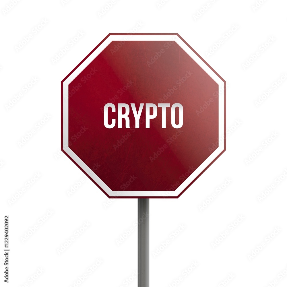 Crypto, red sign isolated on white background Crypto, red sign isolated on white background