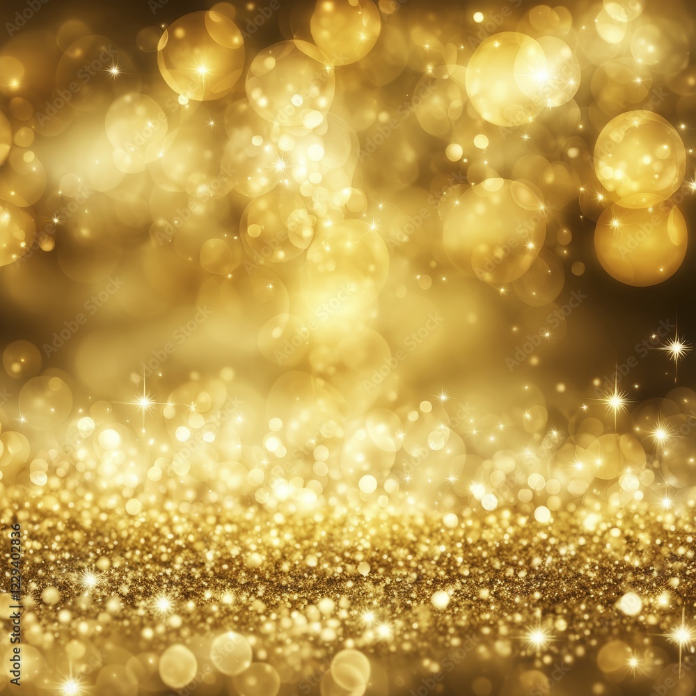 Twinkling gold bokeh lights creating a festive and warm abstract background with a sparkling touch, AI generated Twinkling gold bokeh lights creating a festive and warm abstract background with a sparkling touch, AI generated