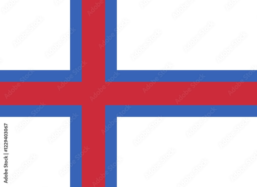 Obraz premium Flag of Faroe Islands, Vector illustration