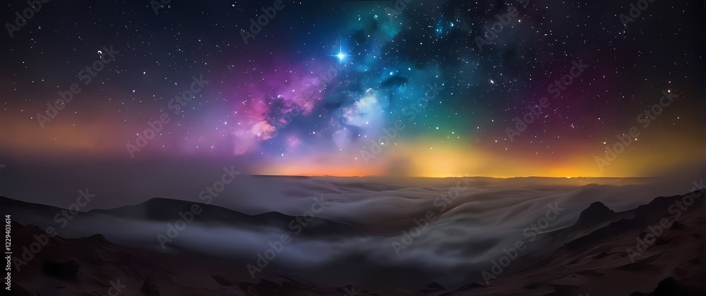 Fototapeta premium A scenic view of the cosmos with colorful stars creating an artistic tapestry