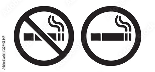 No Smoking and Smoking Area Sign Illustrations