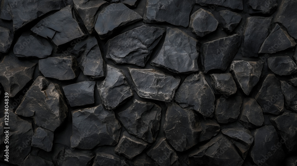 Fototapeta premium Dark black grunge texture concrete stone wall.