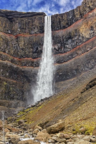 Waterfall Hengifoss, Valpjofsstaðir, Iceland, Europe photo