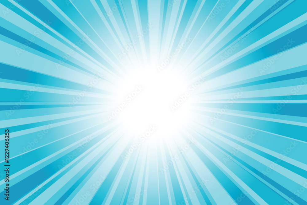 Abstract glowing blue sunburst background. Bondi blue glow effect sunburst background for presentation, banner, poster, flyer, sales. Modern pop art poster for summer and spring. Abstract glowing blue sunburst background. Bondi blue glow effect sunburst background for presentation, banner, poster, flyer, sales. Modern pop art poster for summer and spring.