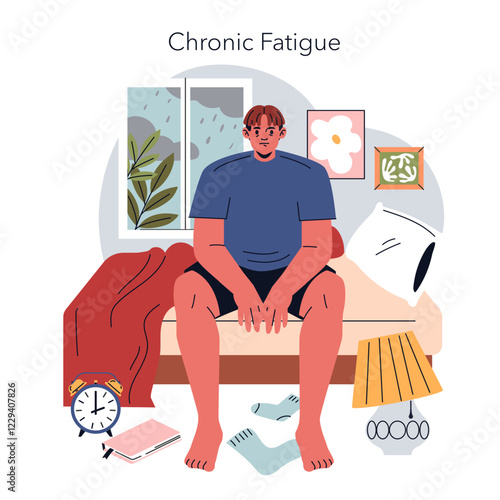 Burnout Signs. Flat Vector Illustration