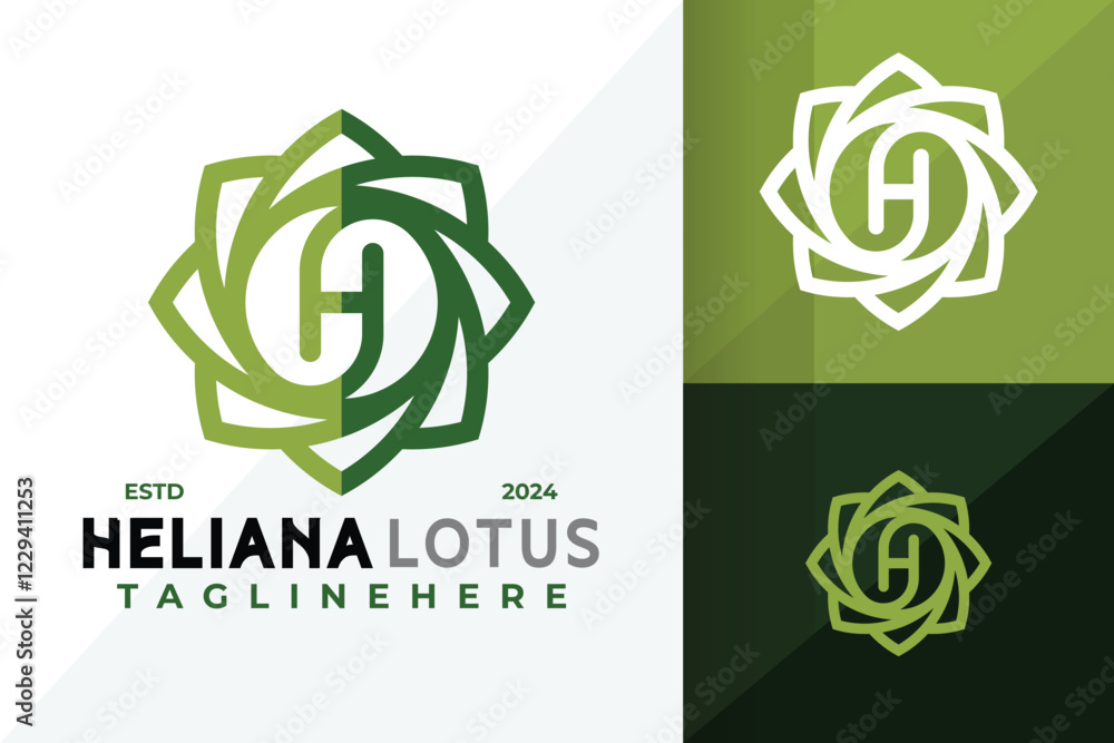 Letter H Lotus Logo Icon Vector Design Illustration Letter H Lotus Logo Icon Vector Design Illustration