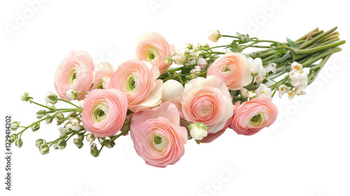 Wallpaper Mural Beautiful arrangement of pink ranunculus flowers with delicate white accents captured in a serene light Torontodigital.ca