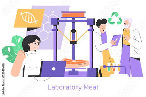 Printing Food. Flat Vector Illustration