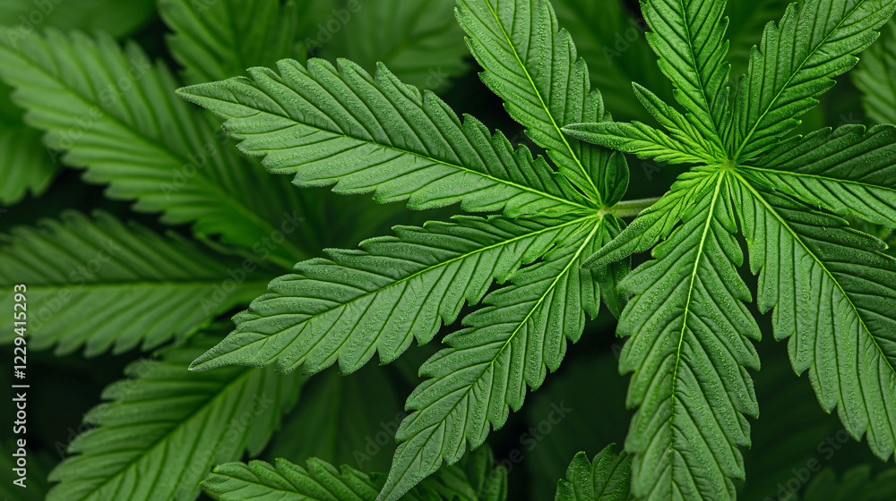 Close-up view of vibrant green cannabis leaves showcasing intricate textures and patterns Close-up view of vibrant green cannabis leaves showcasing intricate textures and patterns